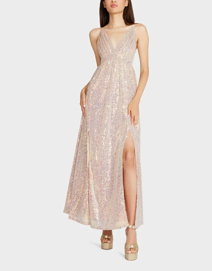 Betsey Johnson Women JAMES MAXI DRESS TAN Tan