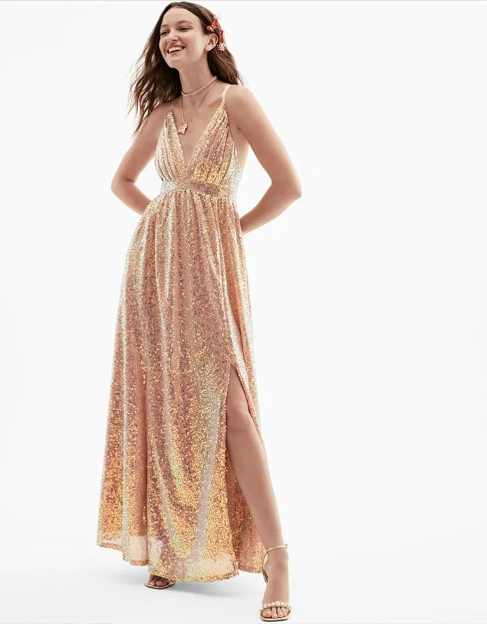 Betsey Johnson Women JAMES MAXI DRESS TAN Tan
