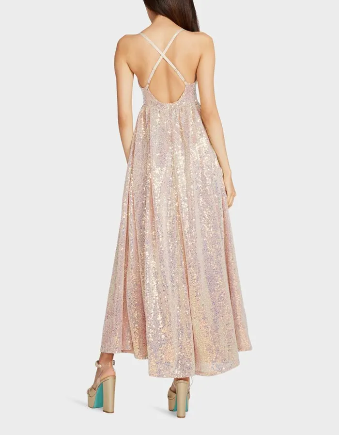Betsey Johnson Women JAMES MAXI DRESS TAN Tan