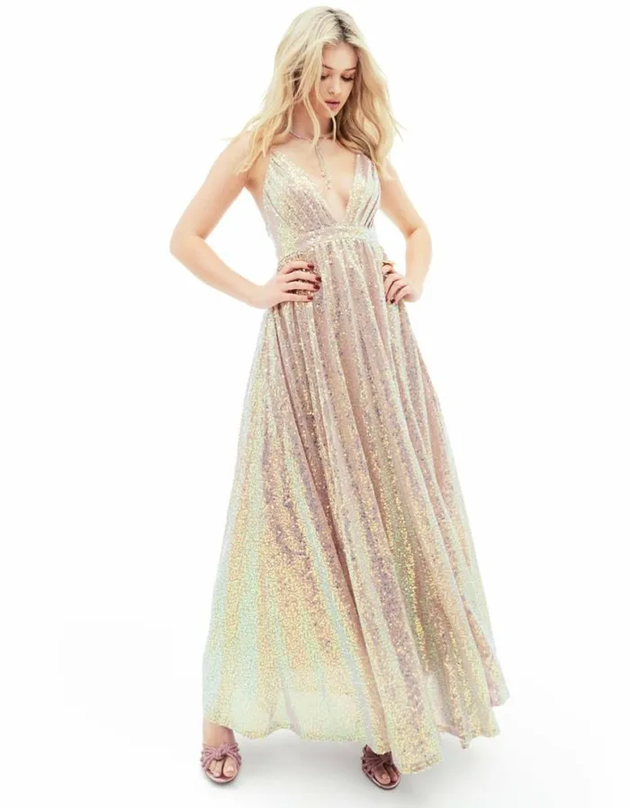 Betsey Johnson Women JAMES MAXI DRESS TAN Tan