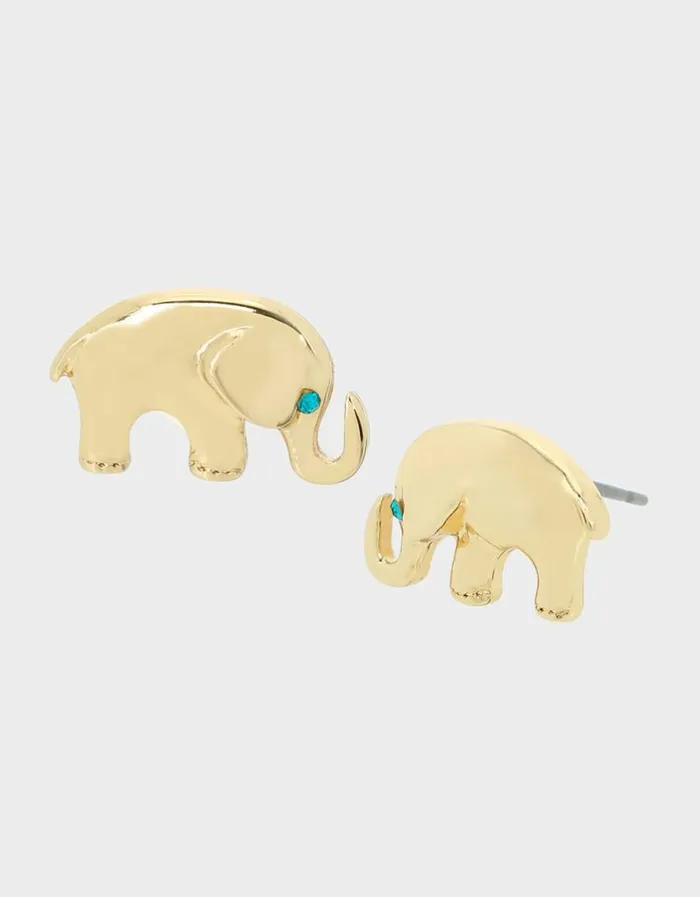Betsey Johnson Women LUCKING OUT ELEPHANT STUDS BLUE