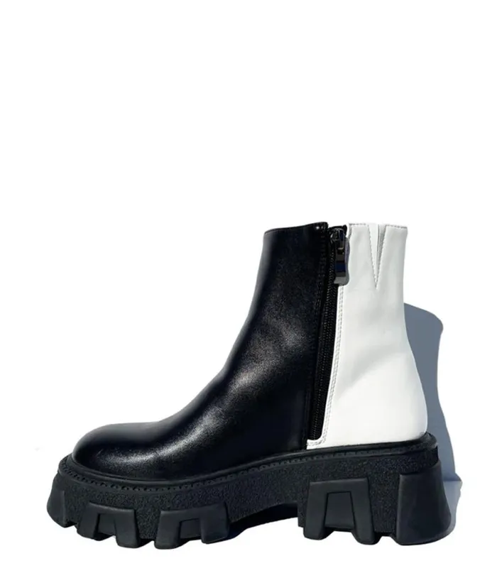 Black and White Balancing Act Boots Shoes Unique Vintage Boots