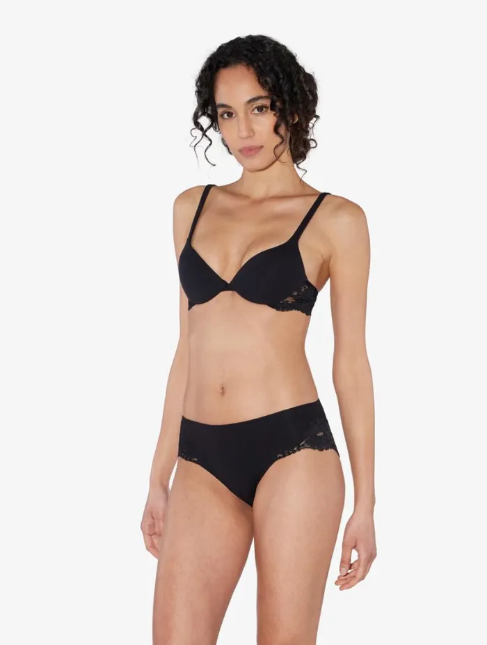 Black Cotton Pushup Bra Lingerie La Perla Padded