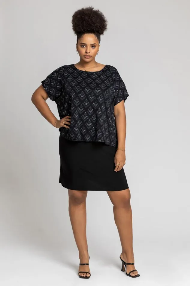 Black Curve Glitter Embellished Contrast Dress Women Roman Dresses