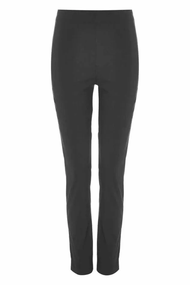Black Full Length Elastic Waist Stretch Trousers Women Roman Trousers