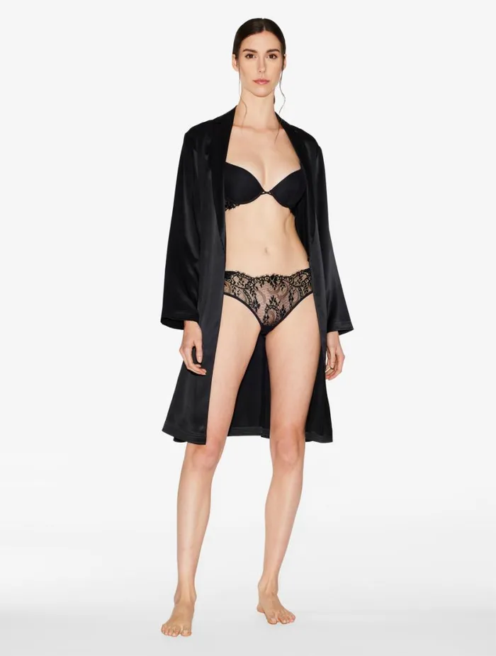 Black Padded Pushup Bra With Leavers Lace Trim Lingerie La Perla Padded