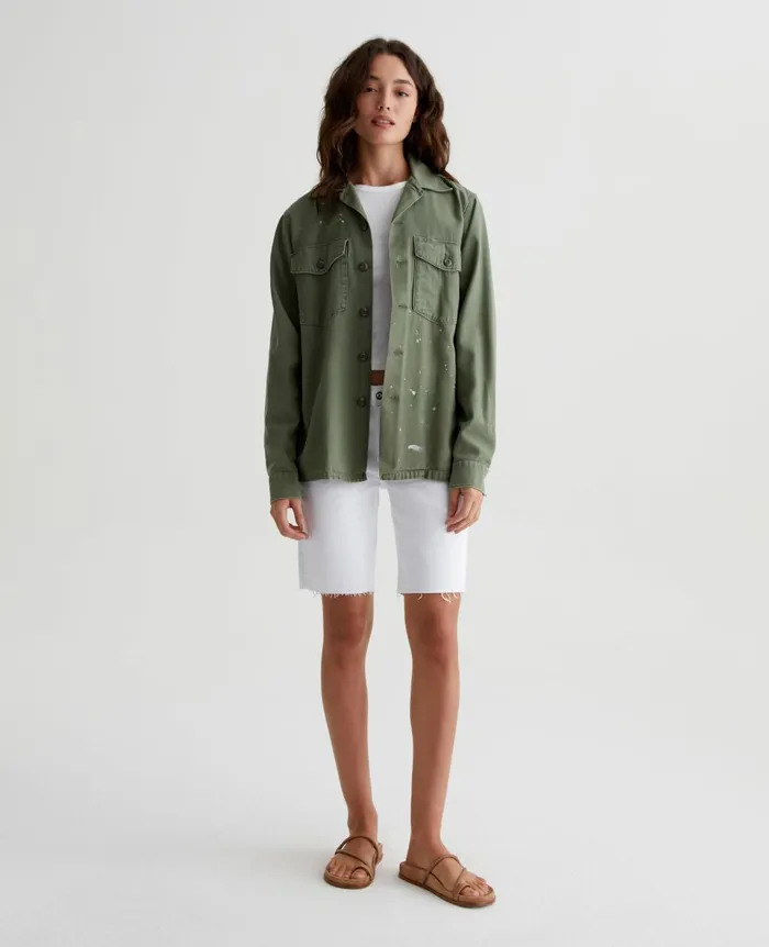 Blake Jacket Stone Dot Vintage Green Women AG Jeans Jackets Blake Jacket Stone Dot Vintage Green Women AG Jeans Jackets