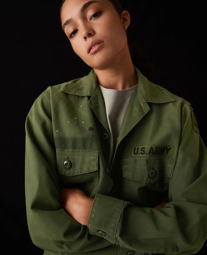 Blake Jacket Stone Dot Vintage Green Women AG Jeans Jackets Blake Jacket Stone Dot Vintage Green Women AG Jeans Jackets