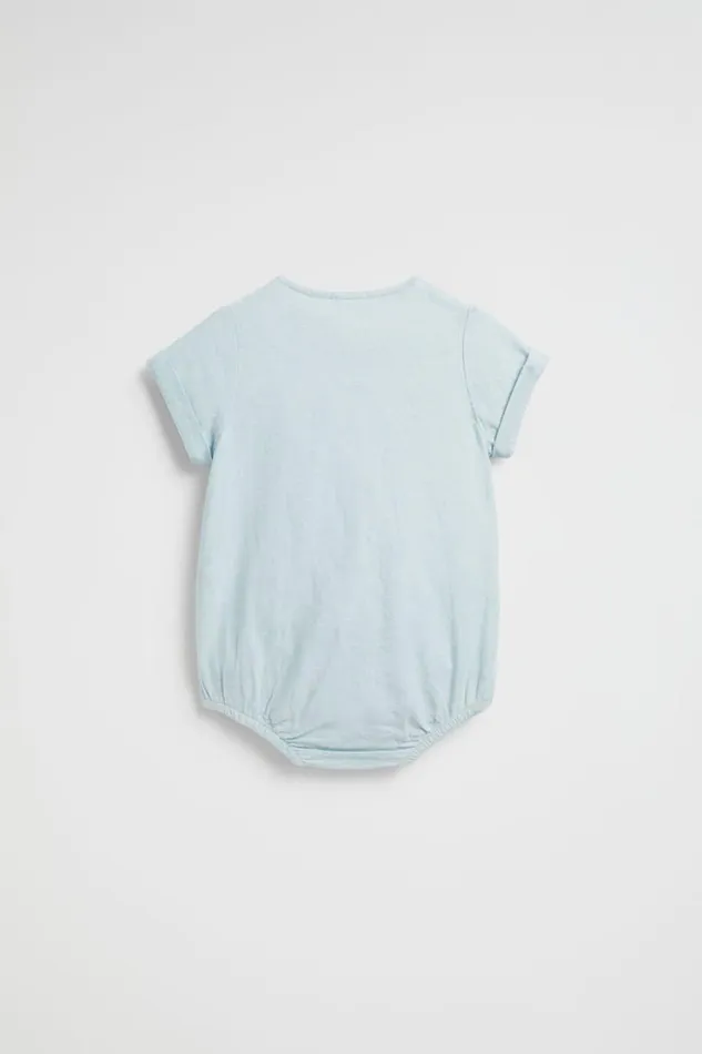 Bodysuits and Onesies Newborn Seed Heritage Placket Romper Ice Blue