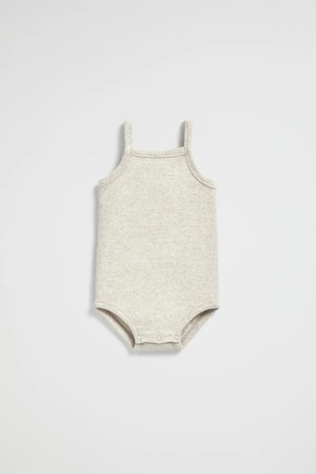 Bodysuits and Onesies Newborn Seed Heritage Rib Tank Bodysuit Oat Marle