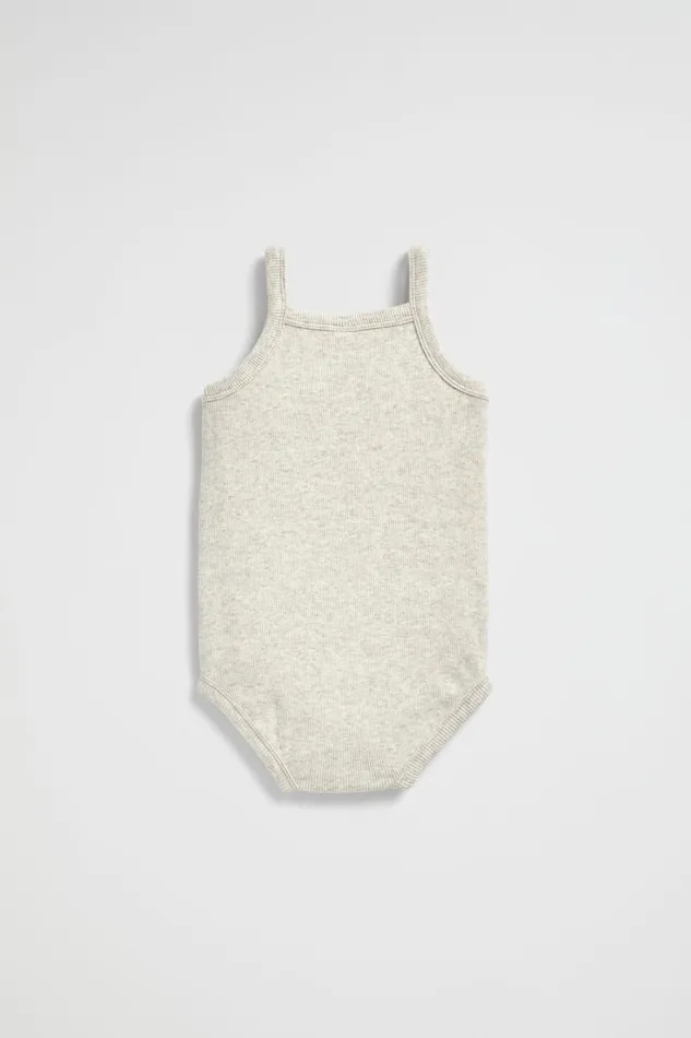 Bodysuits and Onesies Newborn Seed Heritage Rib Tank Bodysuit Oat Marle