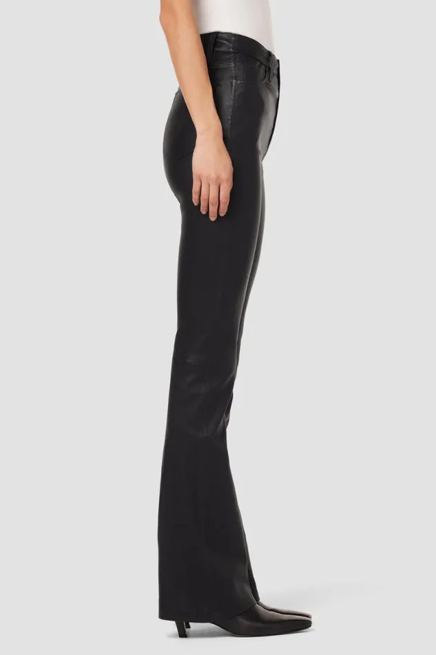 Bootcut Women Hudson Jeans Faye Ultra HighRise Bootcut Leather Pant Black