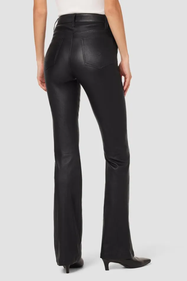 Bootcut Women Hudson Jeans Faye Ultra HighRise Bootcut Leather Pant Black