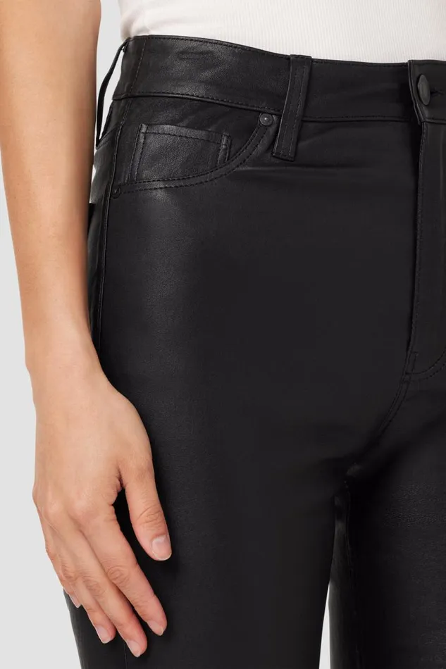 Bootcut Women Hudson Jeans Faye Ultra HighRise Bootcut Leather Pant Black