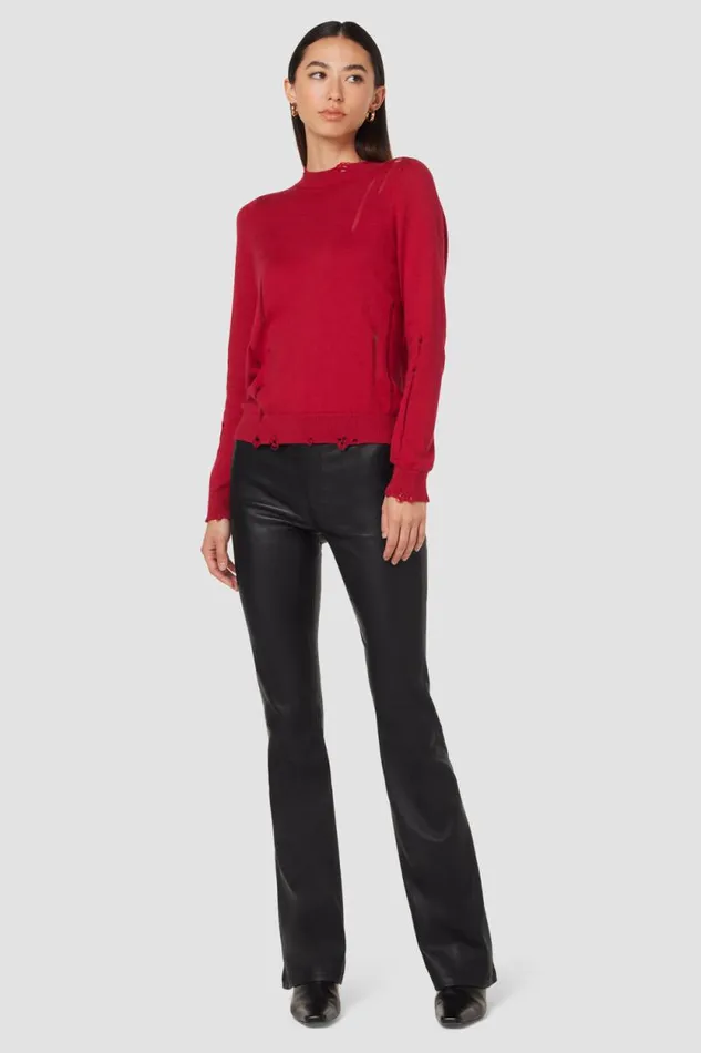 Bootcut Women Hudson Jeans Faye Ultra HighRise Bootcut Leather Pant Black
