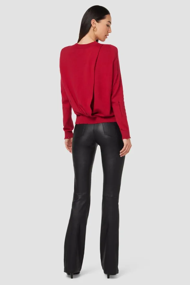 Bootcut Women Hudson Jeans Faye Ultra HighRise Bootcut Leather Pant Black