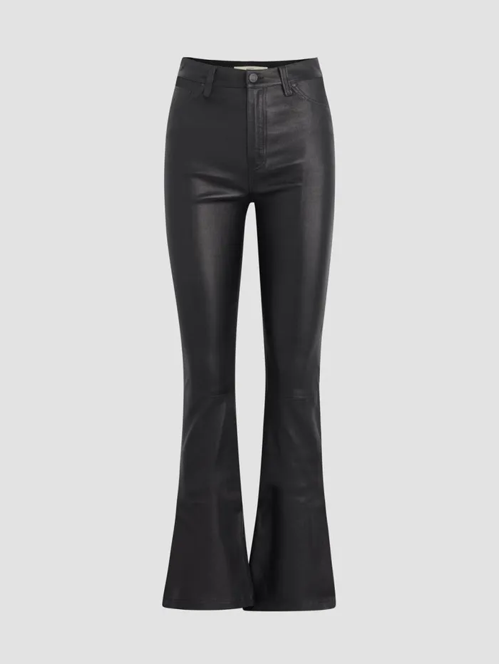 Bootcut Women Hudson Jeans Faye Ultra HighRise Bootcut Leather Pant Black