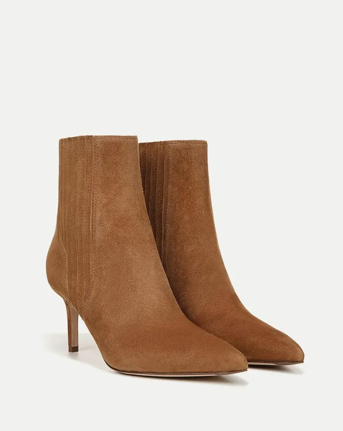 Boots and Booties Shop Veronica Beard Lisa Suede MidHeel Bootie Hazelwood