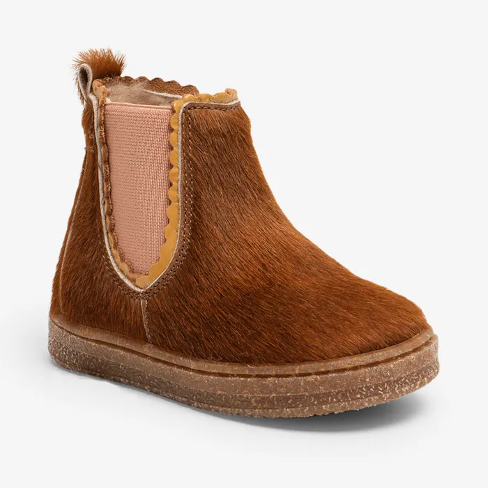 Boots KIDS siggi lamb squirrel fur Brown bisgaardshoes