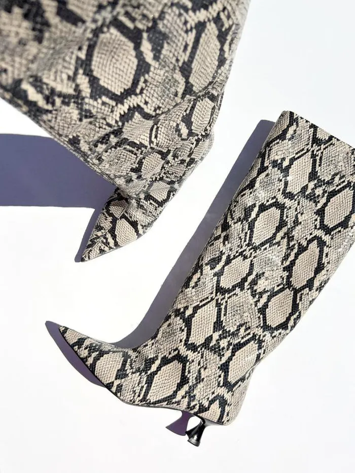Boots Shop Lisa Says Gah Soft Slouchy High Shaft Boot Snake