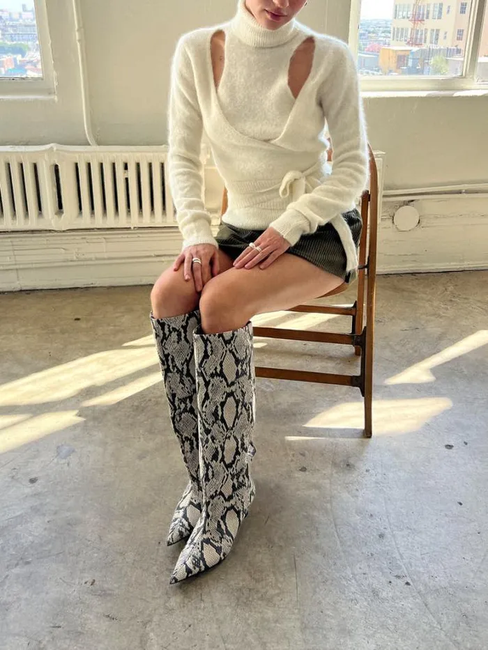 Boots Shop Lisa Says Gah Soft Slouchy High Shaft Boot Snake