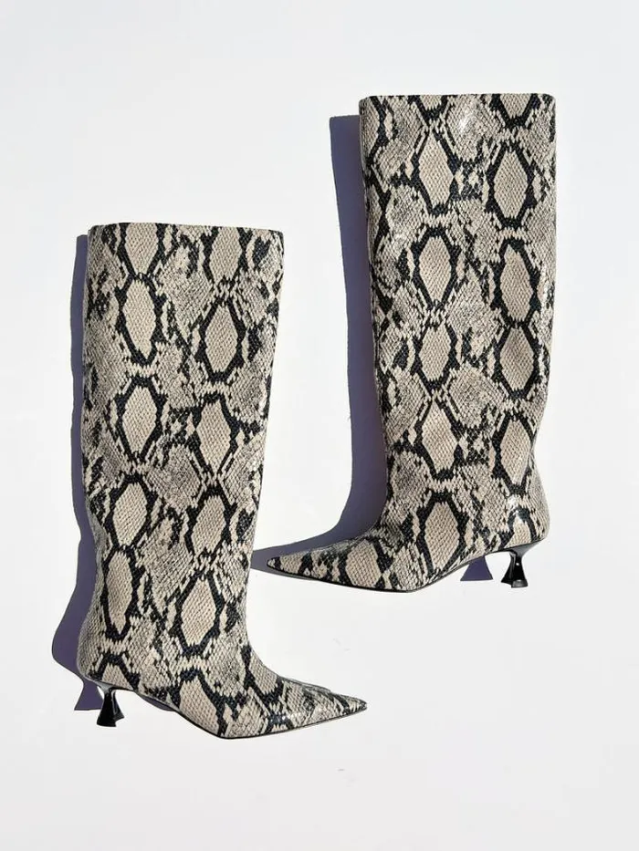 Boots Shop Lisa Says Gah Soft Slouchy High Shaft Boot Snake