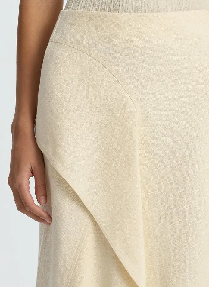 Bottoms Women ALC Lia Linen Midi Skirt Apricot Sherbert