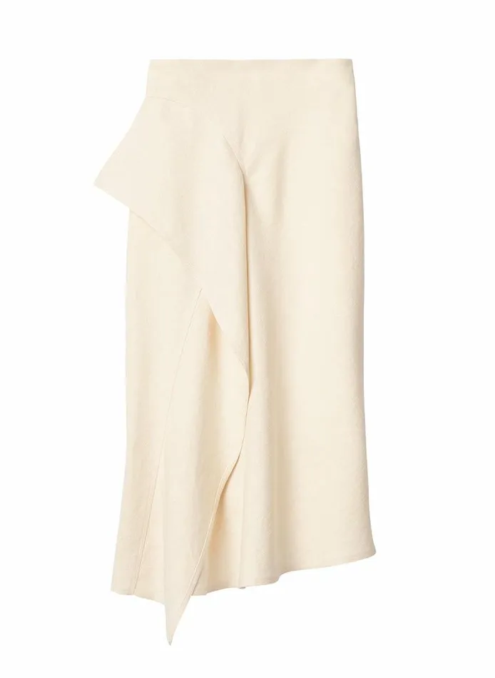 Bottoms Women ALC Lia Linen Midi Skirt Apricot Sherbert