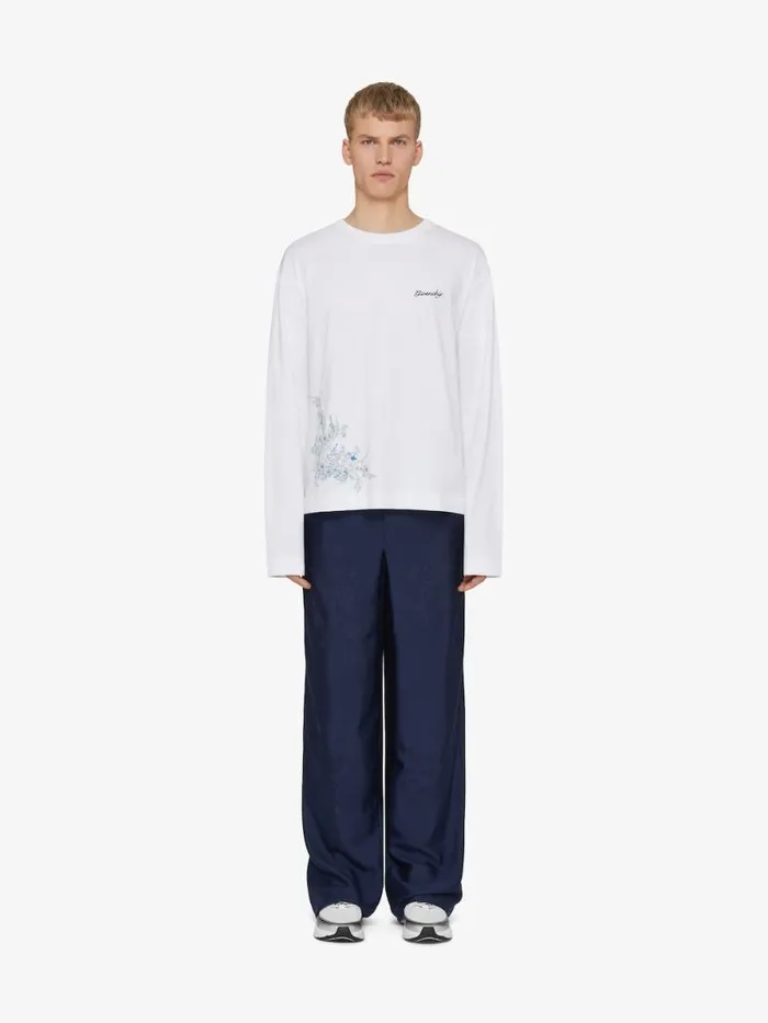 Boxy Fit TShirt In Cotton Flowers White Men Givenchy TShirts