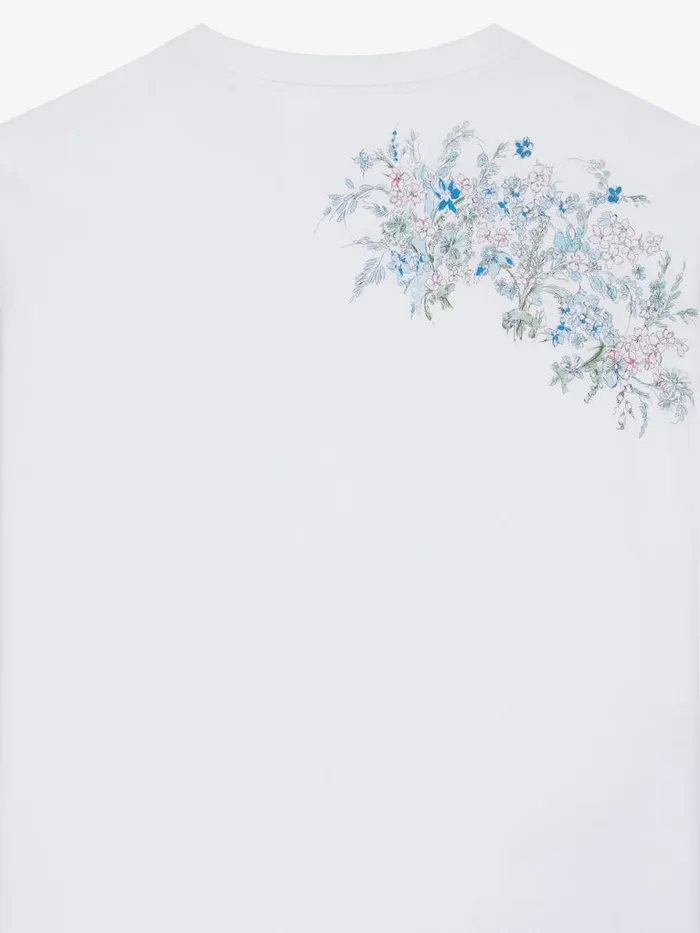 Boxy Fit TShirt In Cotton Flowers White Men Givenchy TShirts