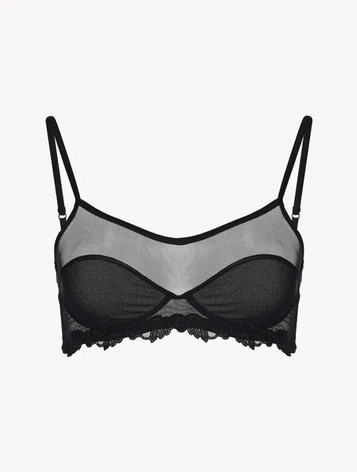 Bralette In Black Stretch Tulle Lingerie La Perla Bralette