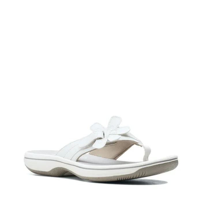 Brinkley Flora White Women Clarks Sandals and Flip Flops