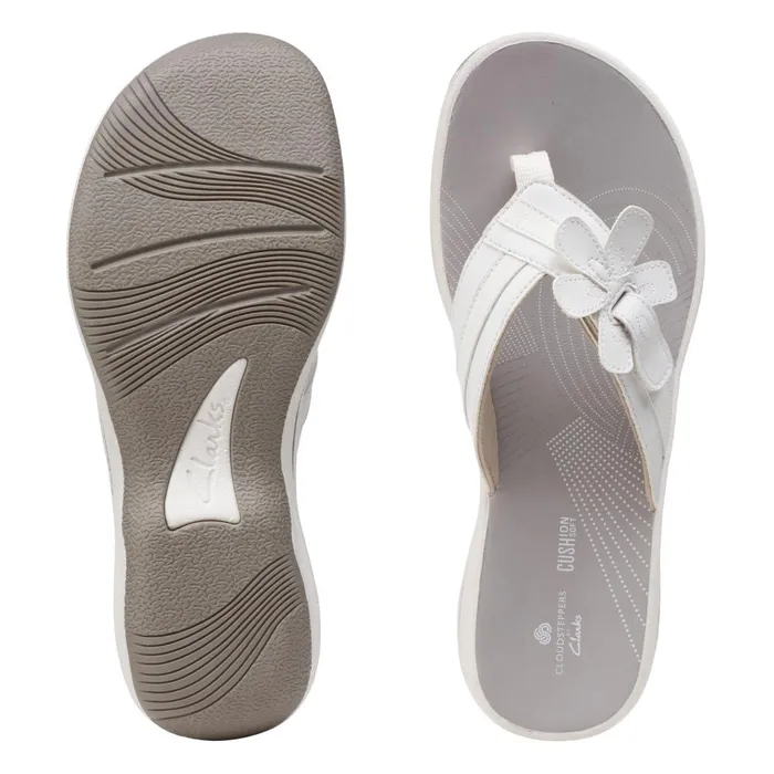Brinkley Flora White Women Clarks Sandals and Flip Flops