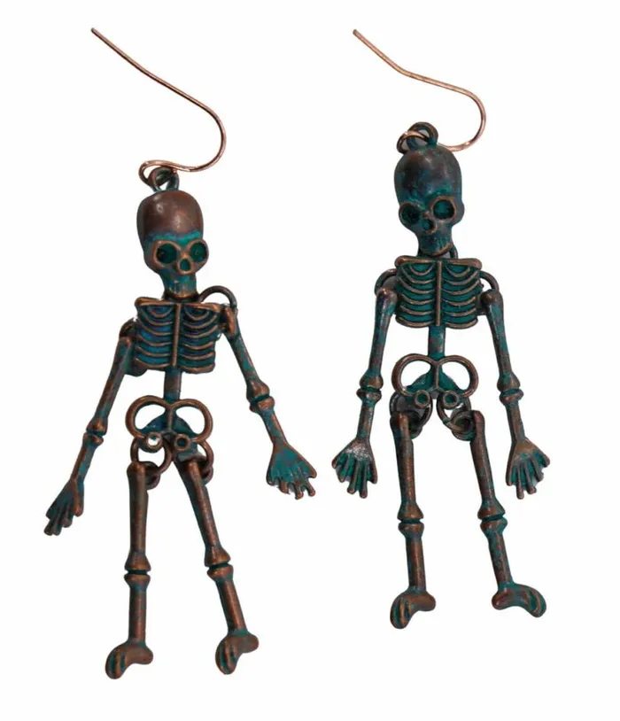 Bronze Skeleton Earrings AccessoriesHalloween Unique Vintage Accessories