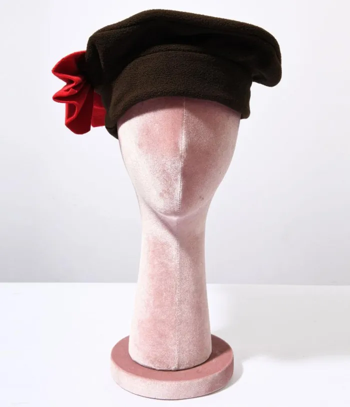 Brown and Red Bow Beret Accessories Unique Vintage Berets
