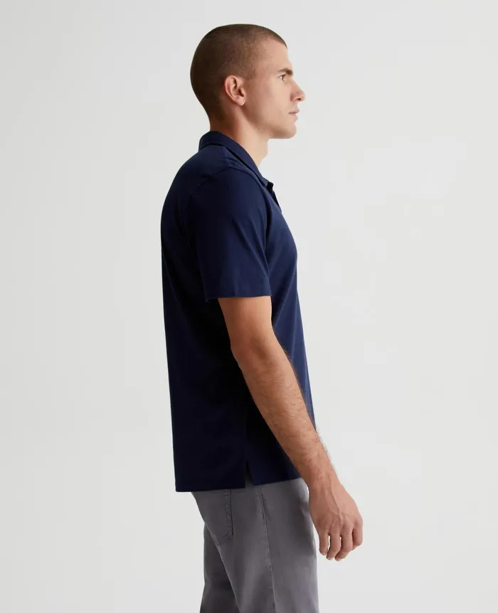 Bryce Johnny Collar Deep Navy Men AG Jeans Polos