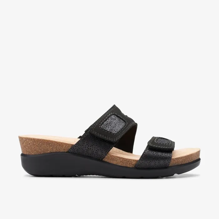 Calenne Maye Black Combination Women Clarks Sandals and Flip Flops