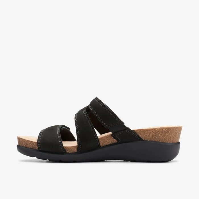 Calenne Maye Black Combination Women Clarks Sandals and Flip Flops