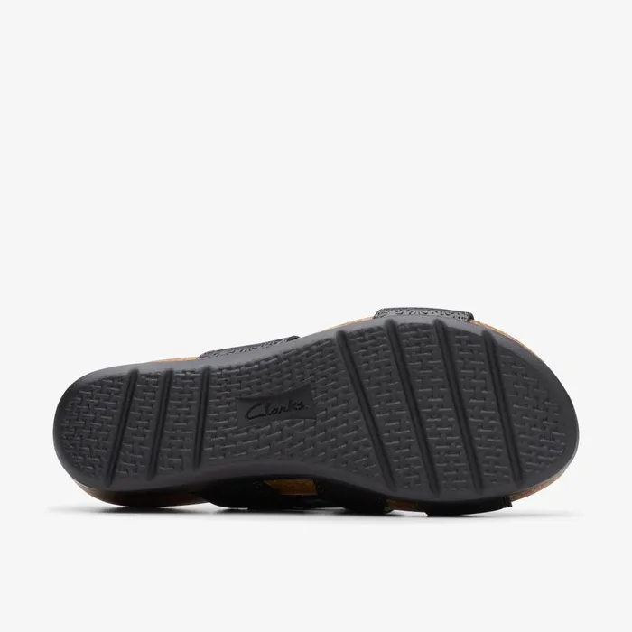 Calenne Maye Black Combination Women Clarks Sandals and Flip Flops