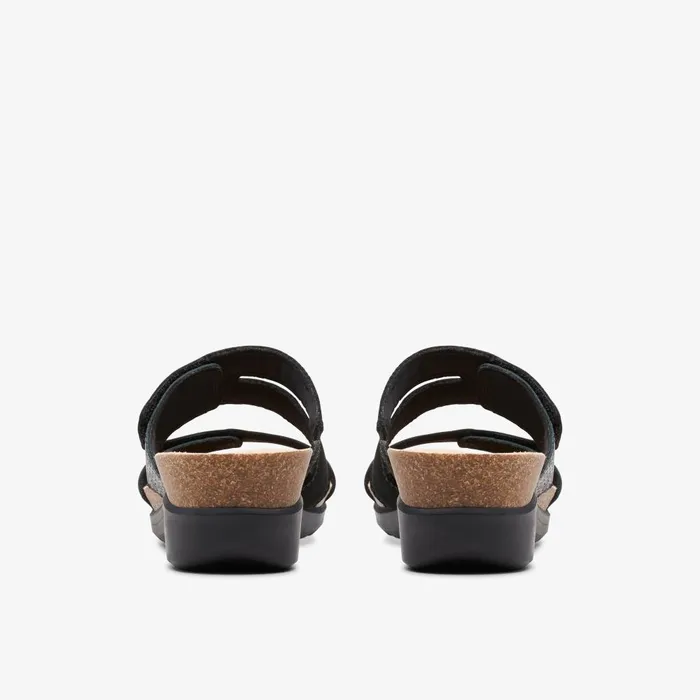 Calenne Maye Black Combination Women Clarks Sandals and Flip Flops