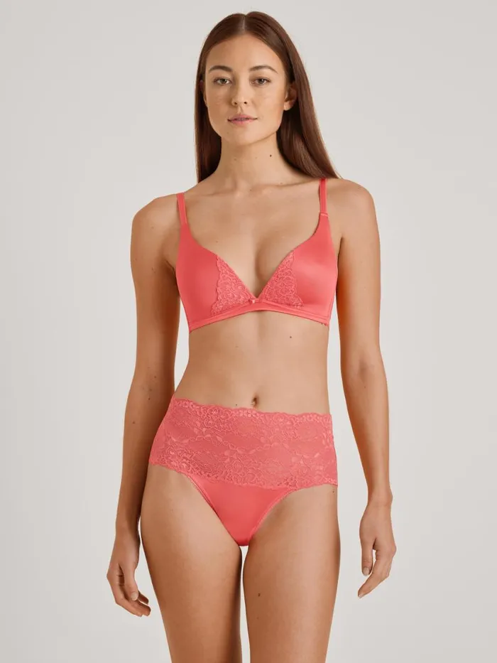 CALIDA Bottoms Women Highwaisted Briefs With Lace Waistband Porcelain Rose