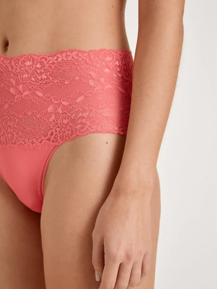 CALIDA Bottoms Women Highwaisted Briefs With Lace Waistband Porcelain Rose