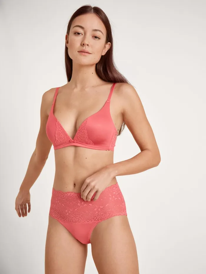 CALIDA Bottoms Women Highwaisted Briefs With Lace Waistband Porcelain Rose
