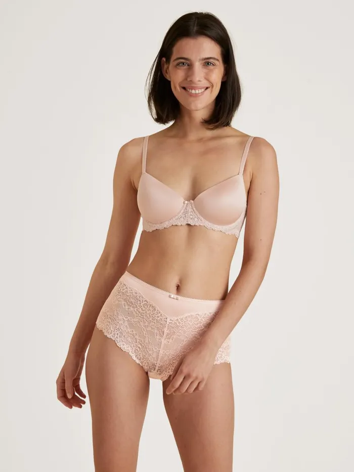 CALIDA Bras Women Underwired Tshirt Bra With Padding Lace Parfait Pink