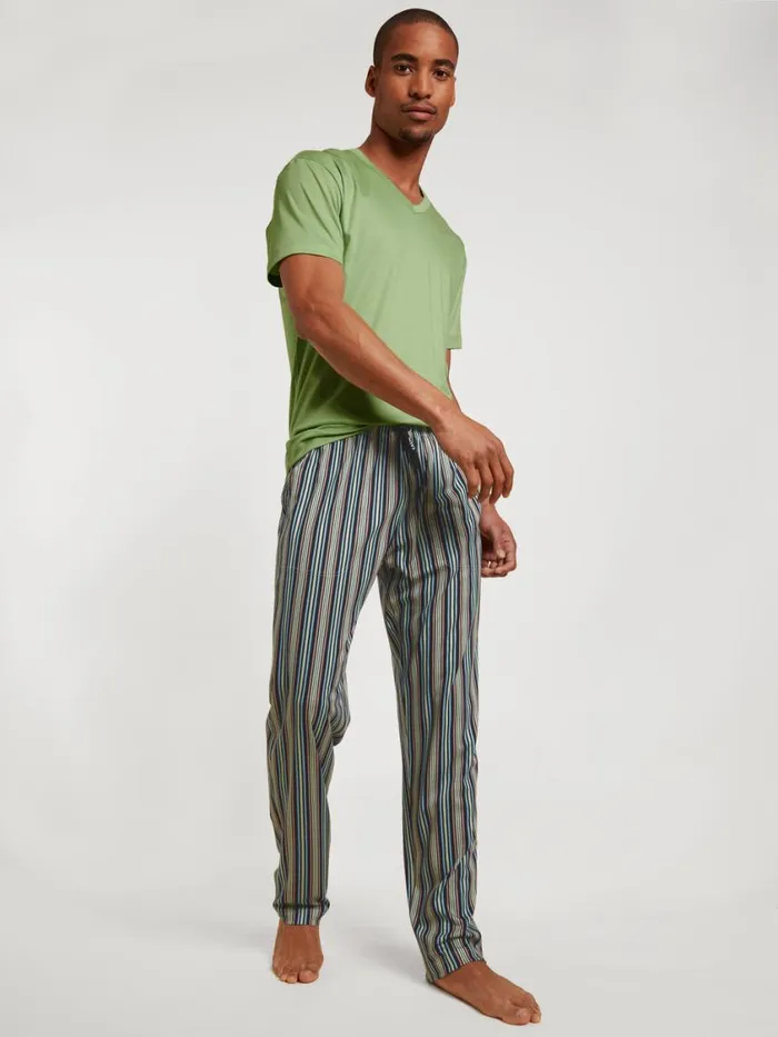 CALIDA Pyjama Pants Men Long Pants With Side Pockets Iris Green