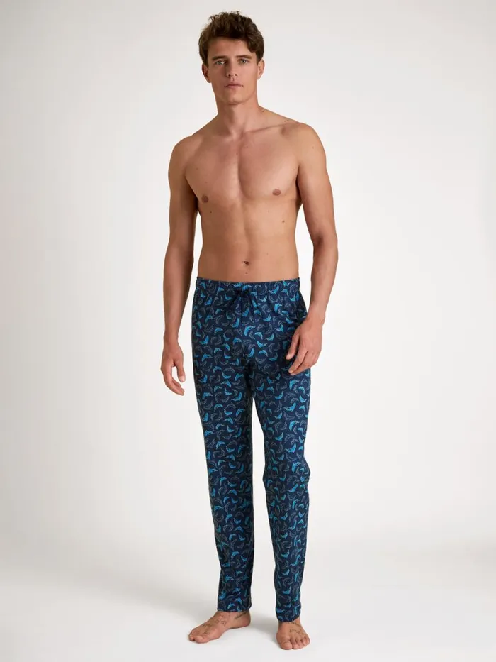 CALIDA Pyjama Pants Men Pants Danube Blue