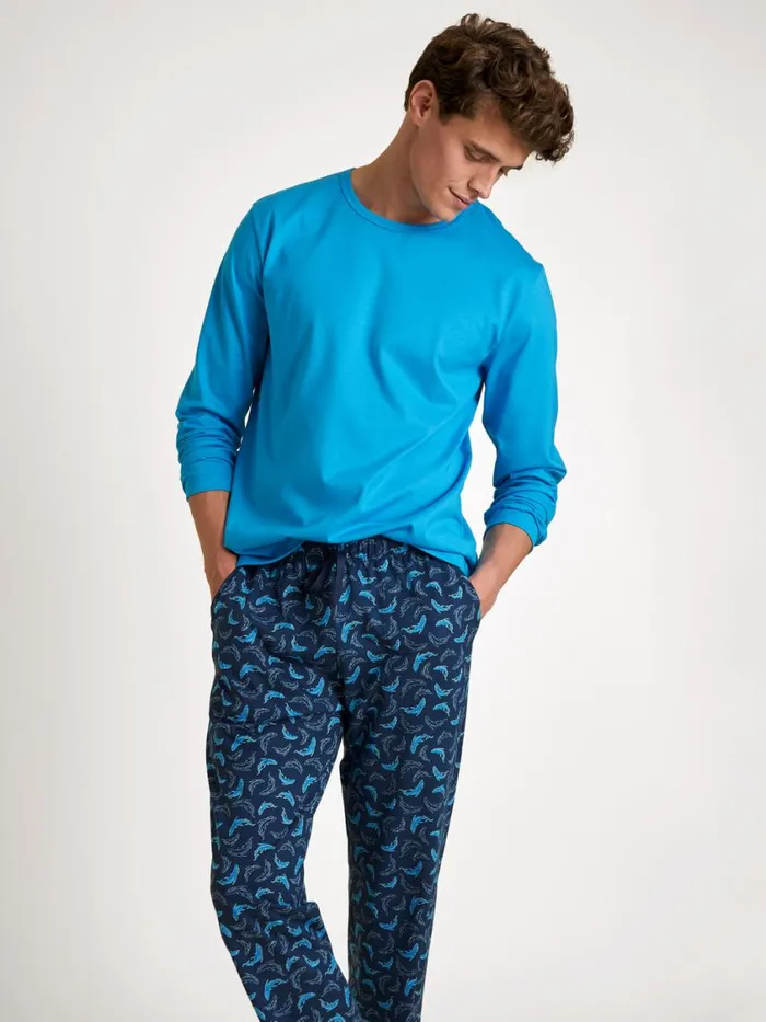 CALIDA Pyjama Pants Men Pants Danube Blue