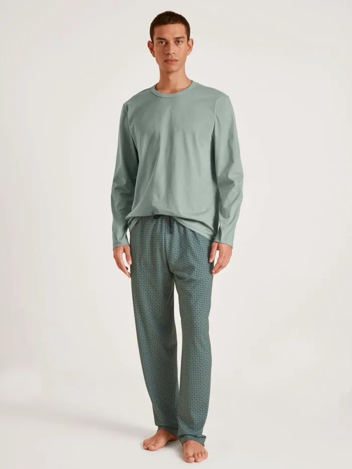 CALIDA Pyjama Tops Men Shirt Long Sleeve Slate Grey