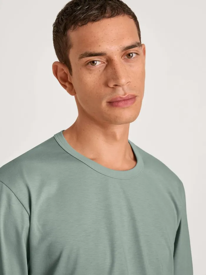 CALIDA Pyjama Tops Men Shirt Long Sleeve Slate Grey
