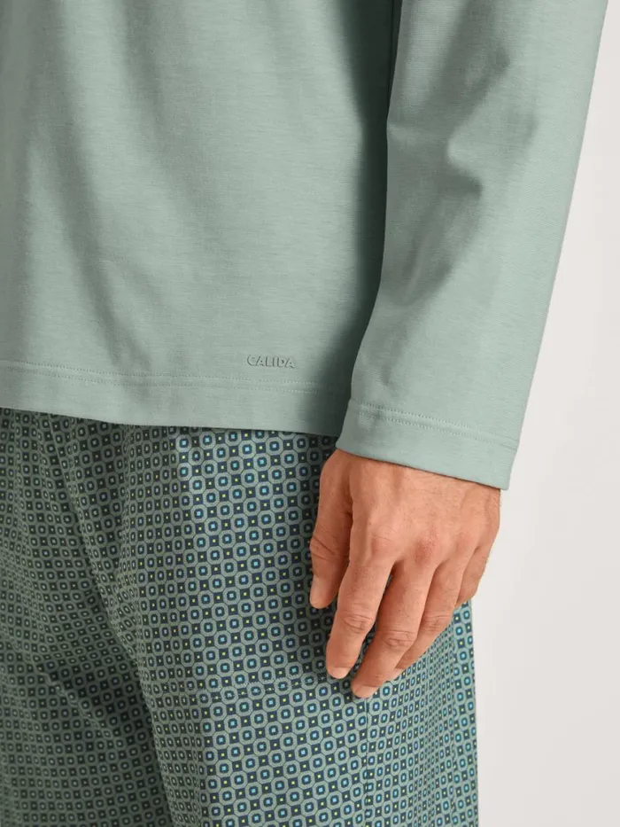 CALIDA Pyjama Tops Men Shirt Long Sleeve Slate Grey